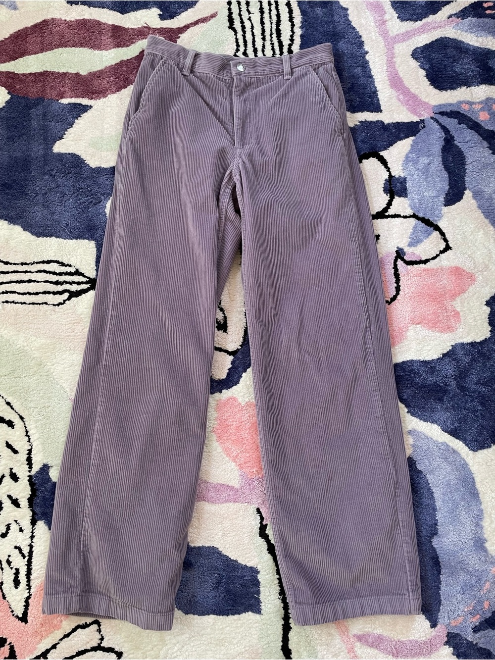 Aritzia Tna Wide-Leg Corduroy Pants in Dusty Lavender